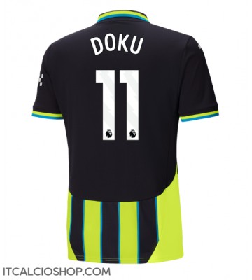 Manchester City Jeremy Doku #11 Seconda Maglia 2024-25 Manica Corta